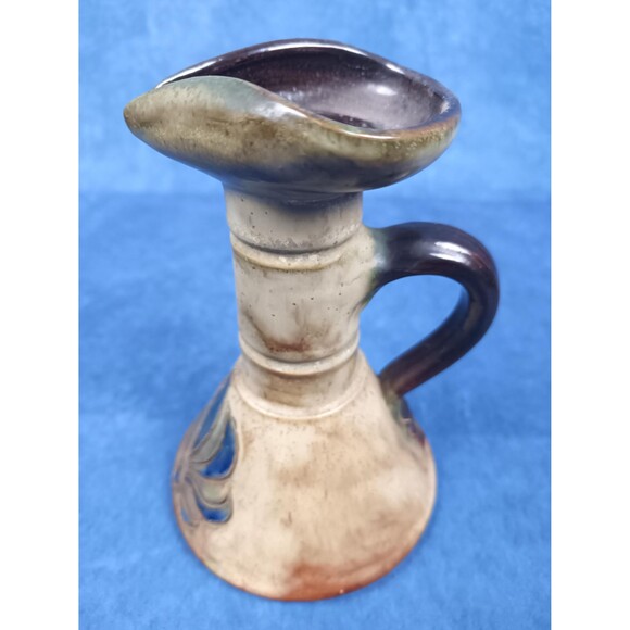 Mid Century Stoneware Vintage Pottery Hand Painted Small Liquor Pitcher - Picture 8 of 10